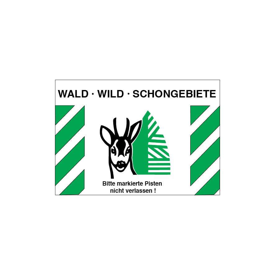 SKUS Sperrsignal, 1.0036, Text: Wald Wild Schongebiet, 60/40 cm, Alu Composite 3 mm