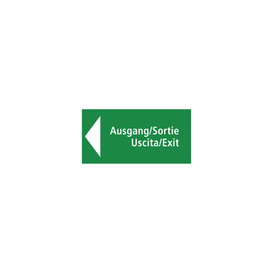 Anlagetafel, 1.0089, Ausgang links, 40/20 cm, Alu Composite 3 mm