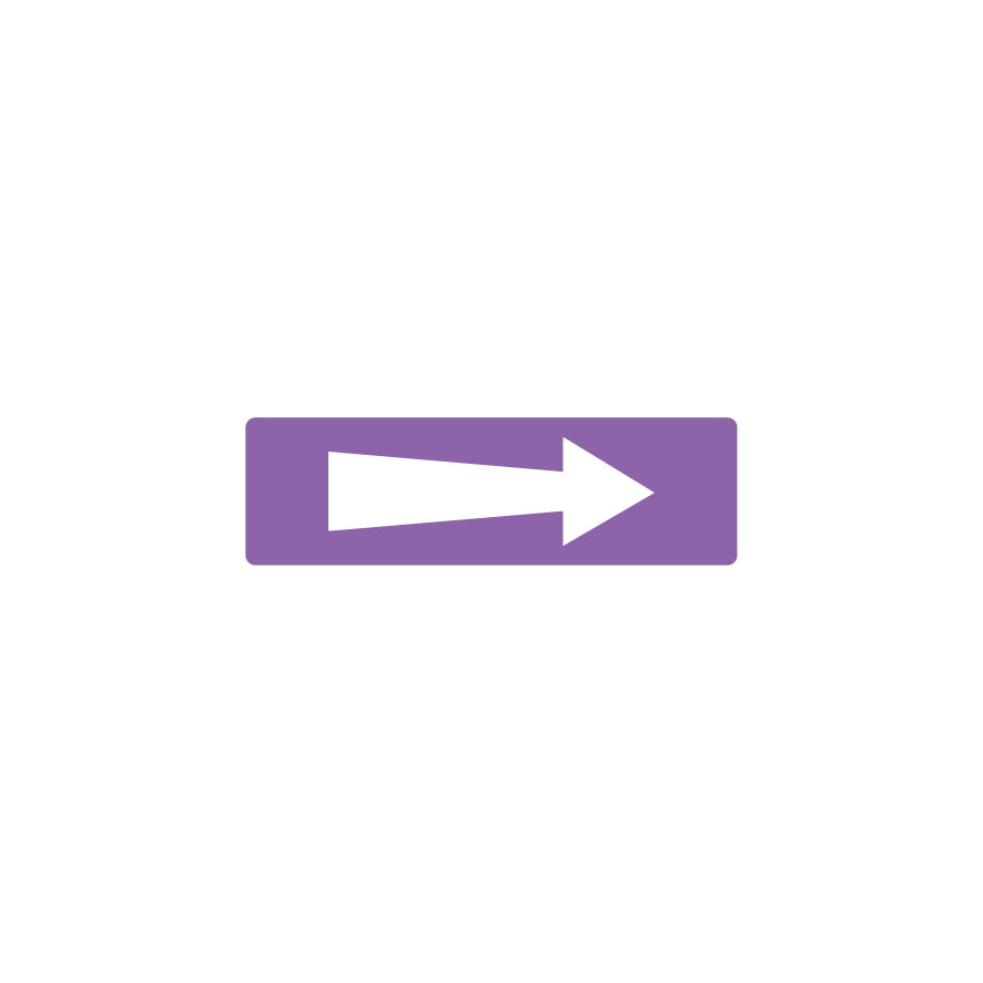 Pistenmarkierung Schlitteln, 1.0141, mit Pfeil, violett,  50/15 cm, Alu Composite 3 mm