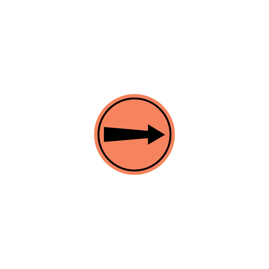 Pistenmarkierung, 1.0152, fluor orange, mit Pfeil, ø 20 cm, Alu Composite 3 mm