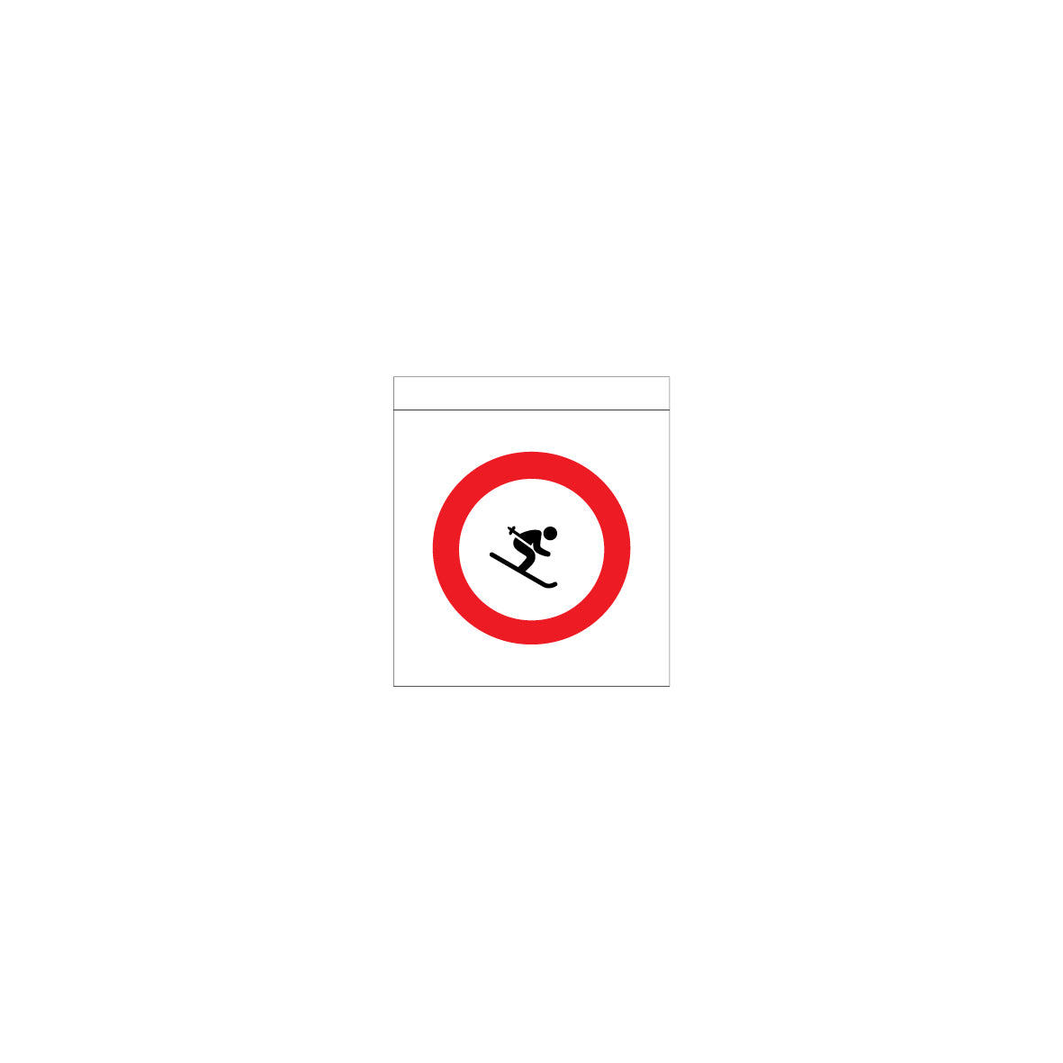 Einzelflagge gelocht, 1.0352, Skifahren verboten, 25/27.5 cm, VE = 10 Stk.