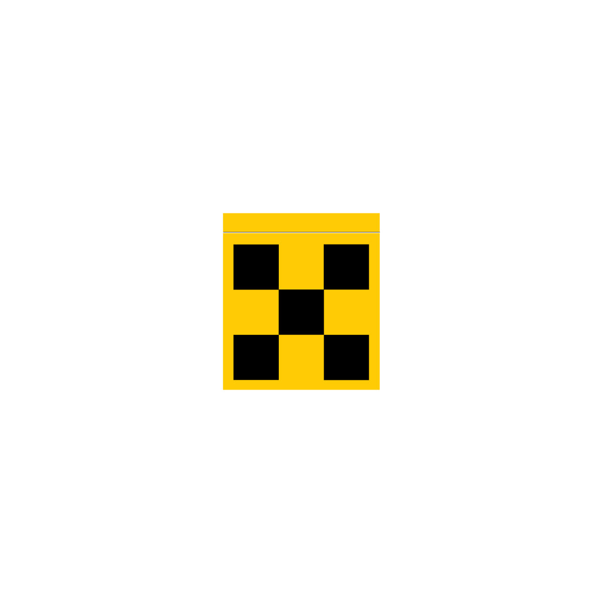 Einzelflagge gelocht, 1.0359, Karo gelb-schwarz, doppelseitig, 25/27.5 cm, VE = 10 Stk.