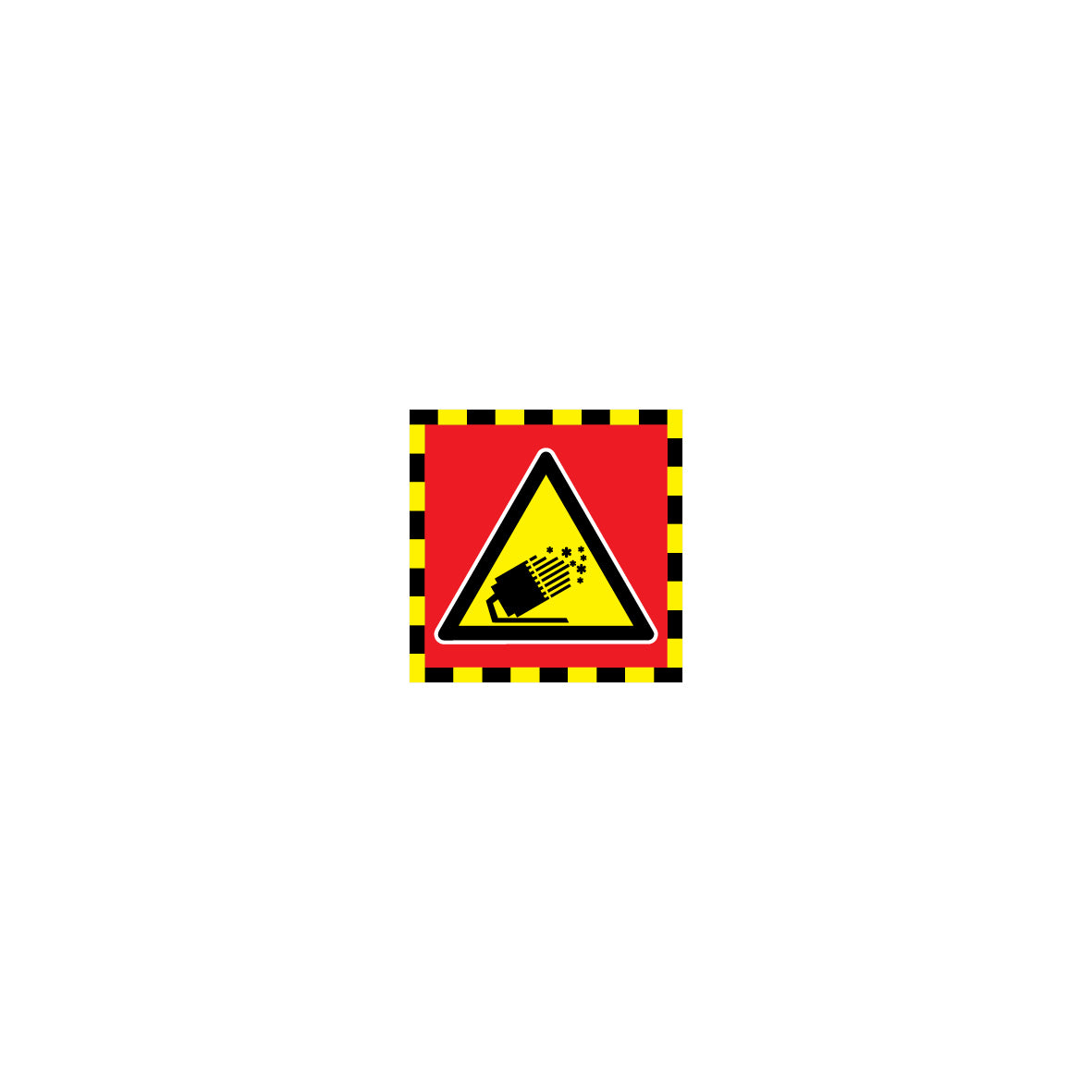 Luftdurchlässiges Banner, 1.0419, Logo: "Schneekanone", gelb/rot/schwarz, 100 x 100 cm, VE 5 Stk.