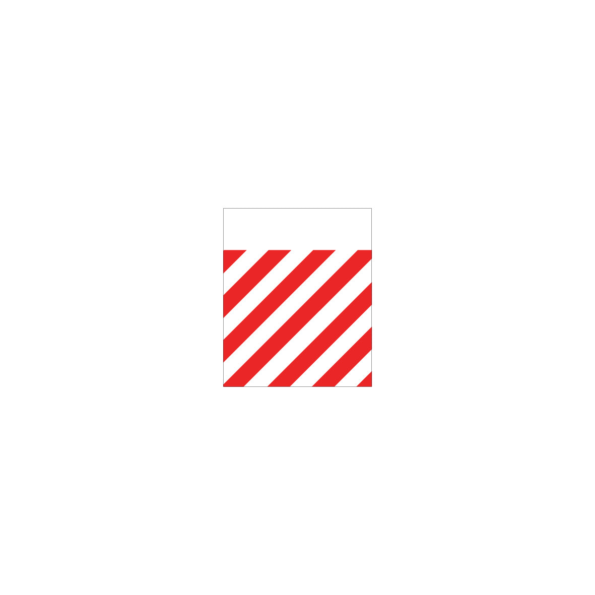 Einzelflagge, 1.0422, "Schraffur rot-weiss links", 12.5/15 cm, ungesäumt
