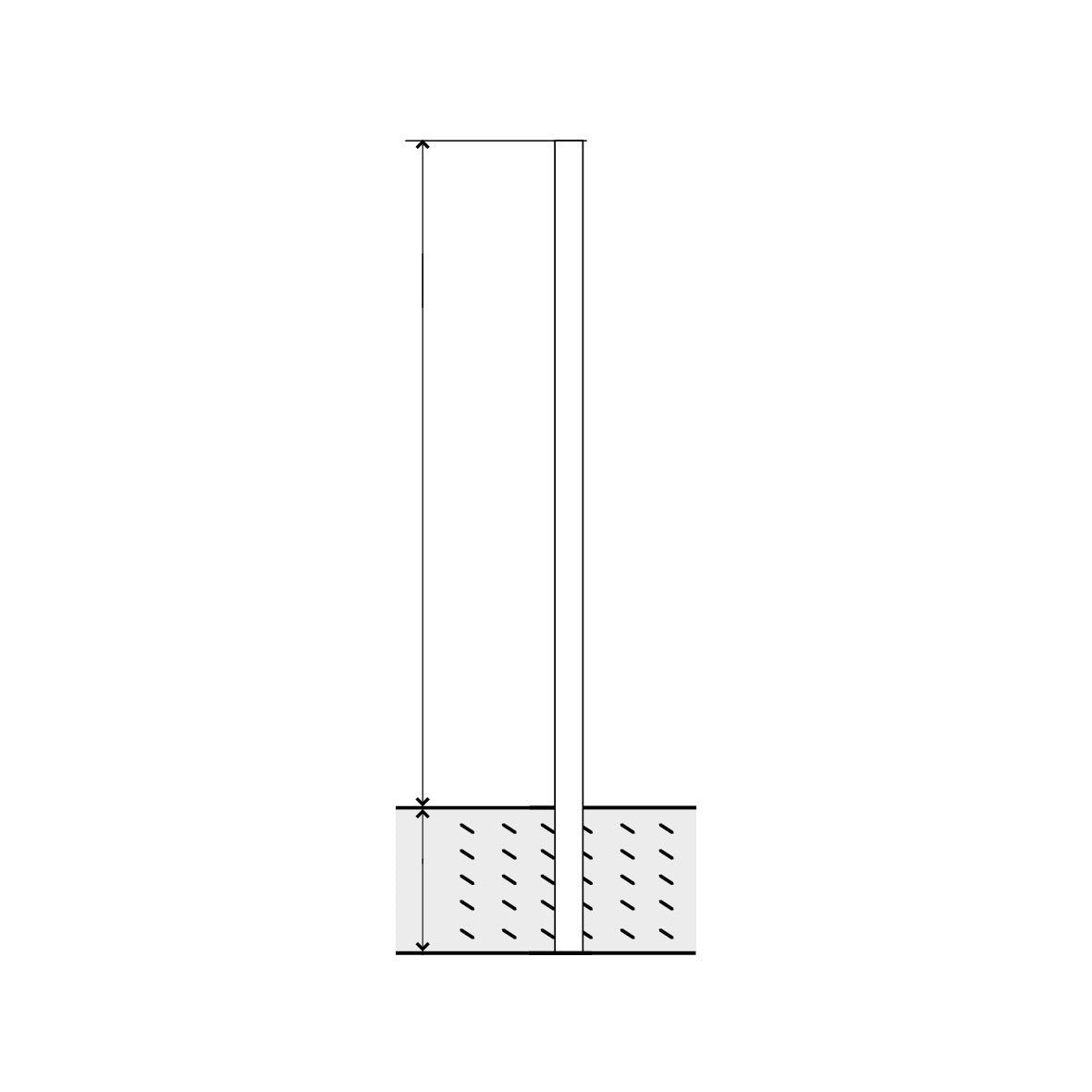 Spiegelzubehör, Standrohr für Spiegel, ø 76 mm, 2 1/2", H+E = 300 cm