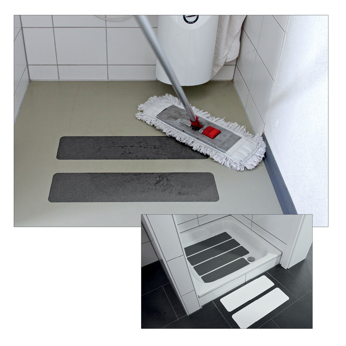 Antirutsch Easy Clean, schwarz/gelb Einzelstreifen 25 x 800 mm, 10er VE