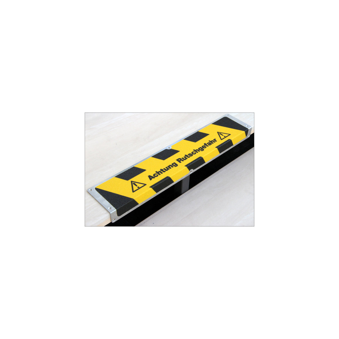 Antirutsch Kantenprofil, Alu, "Achtung Rutschgefahr", 120 x 635 x 45 mm