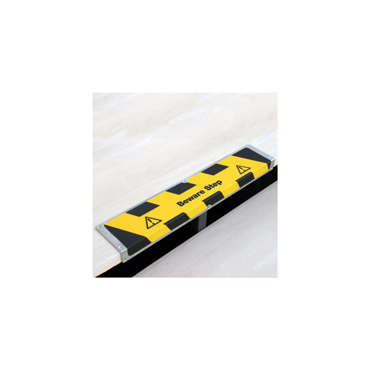 Antirutsch Kantenprofil, Alu, "Beware Step", 120 x 635 x 45 mm
