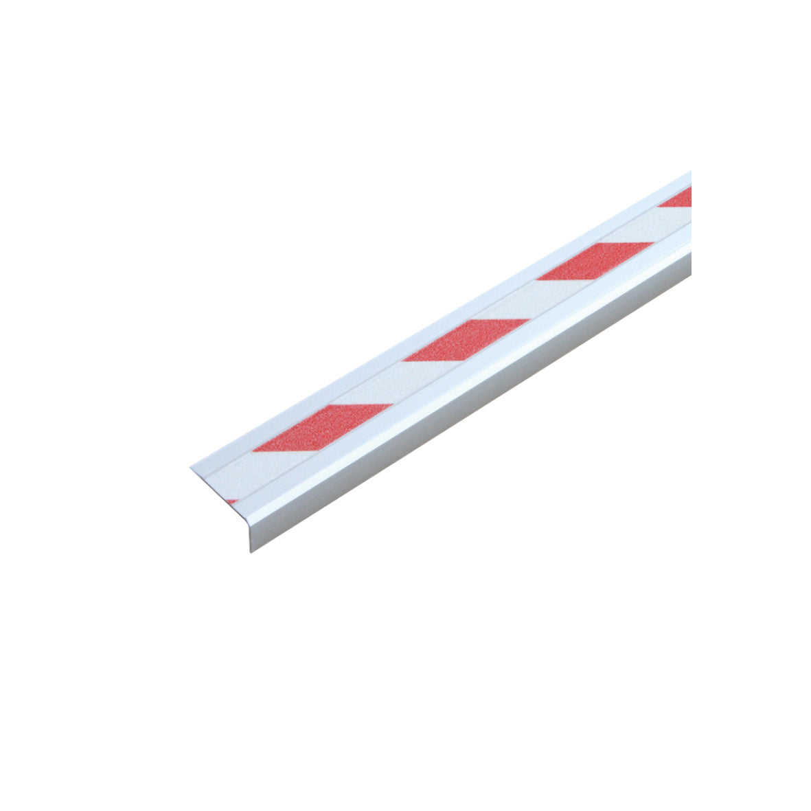 Antirutsch Treppenkantenprofil, Alu, m2, rot/weiss, 53 x 800 x 31 mm, 2 Streifen, selbstklebend
