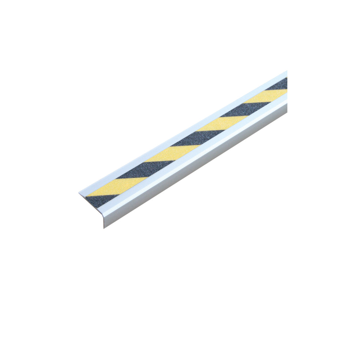Antirutsch Treppenkantenprofil, Alu, m2 Easy Clean, Nachleuchtend-schwarz gestreift, 53 x 1000 x 31 mm, schraubbar