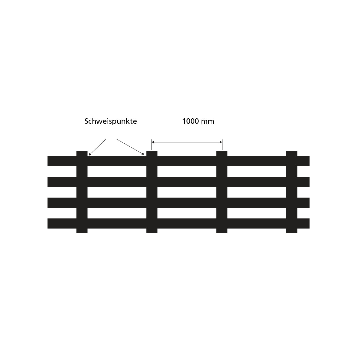 Schneefangzaun, Paraweb, "Hochalpin" 4000, h = 2.0 m, l = 10 m, schwarz