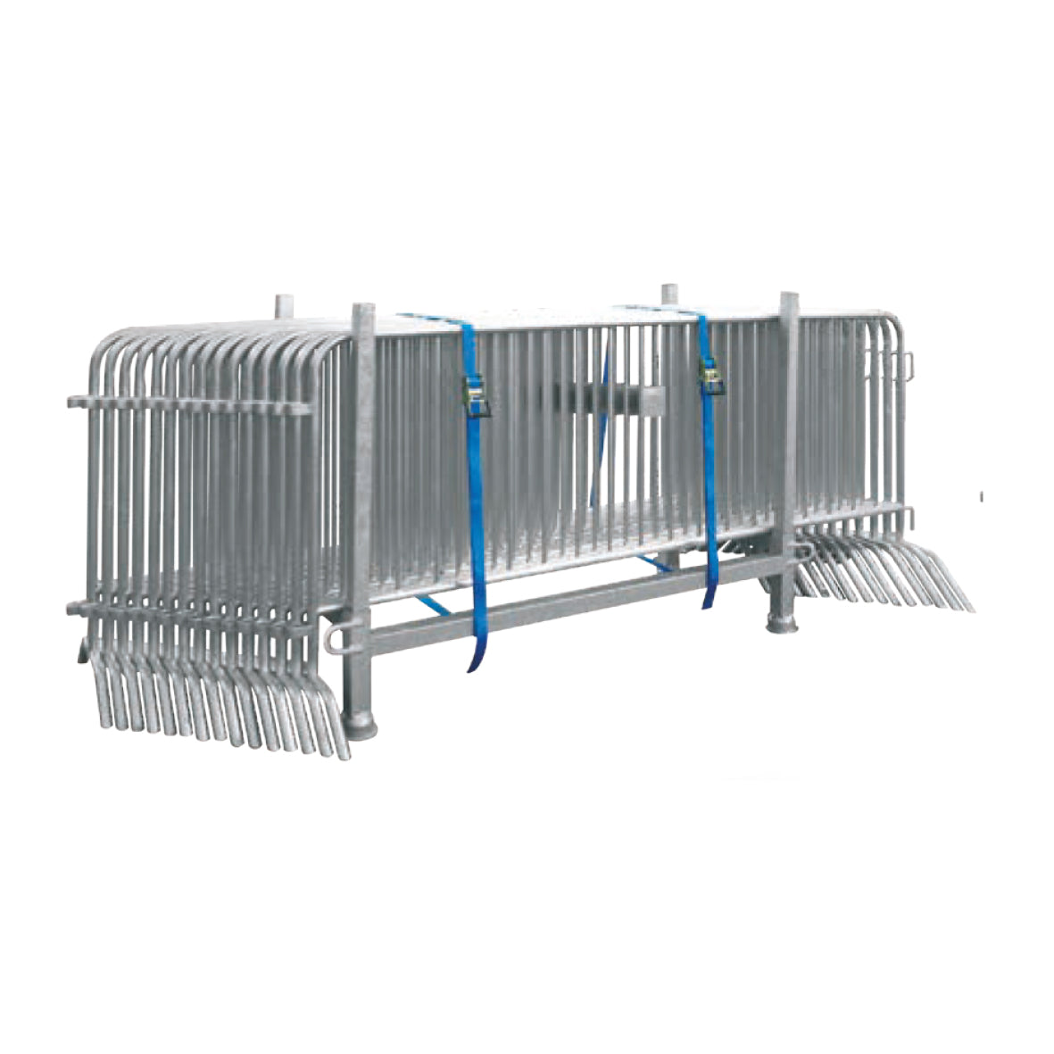 Schutzgitter, Set, Demogitter feuerverzinkt 2000 x 1100 mm, 330 kg, VE 15 Stk., mit 1 Palett und 2 Zurrgurten