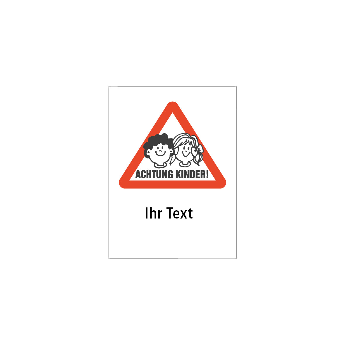 Kinder-Signal, Achtung Kinder 7.0041, HIP, Strassensignalisation, Sondertext, Aluminium 2 mm, 50/70 cm