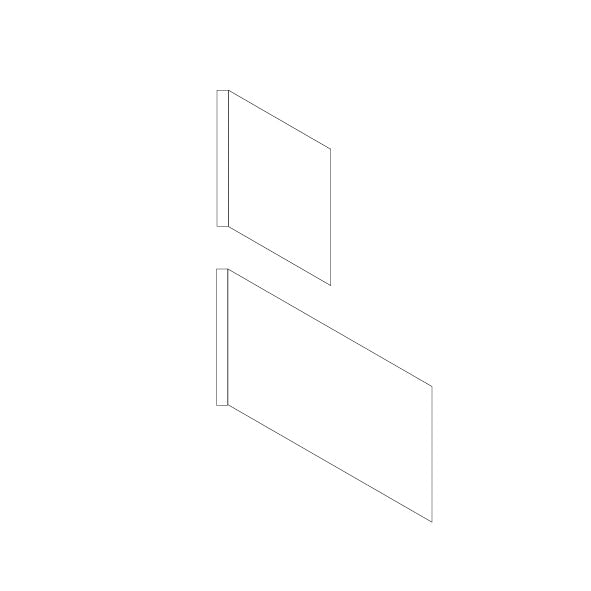 Fahnenschild blanko, Kunststoff 2 mm, 600 x 200 mm, blanko, 6.0900