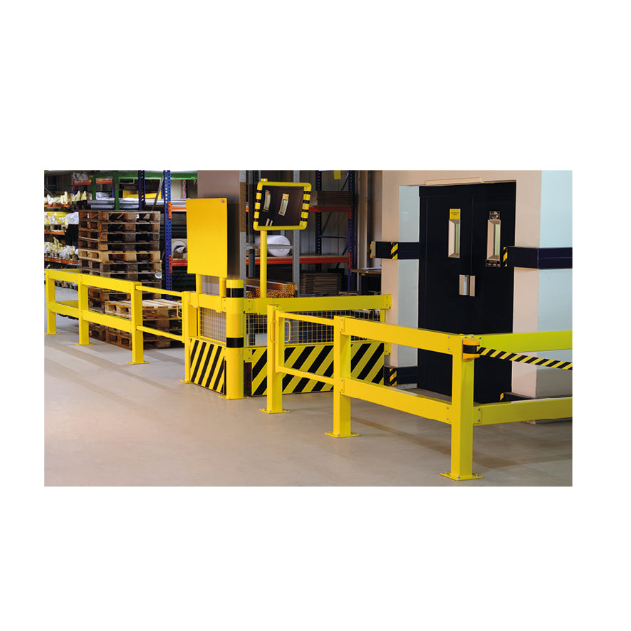 Schutzgeländer 100, Mittelpfosten, gelb, H 500 mm, 100/100 mm, 10 kg