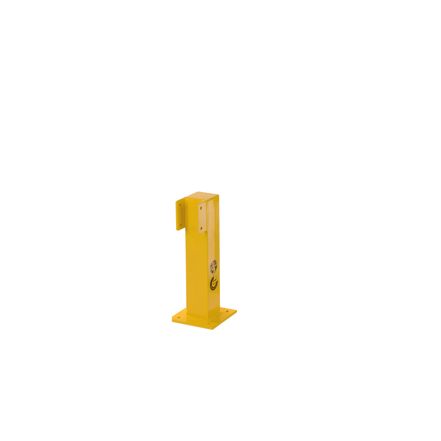 Schutzgeländer 100, Endpfosten, gelb, H 500 mm, 100/100 mm, 9.5 kg