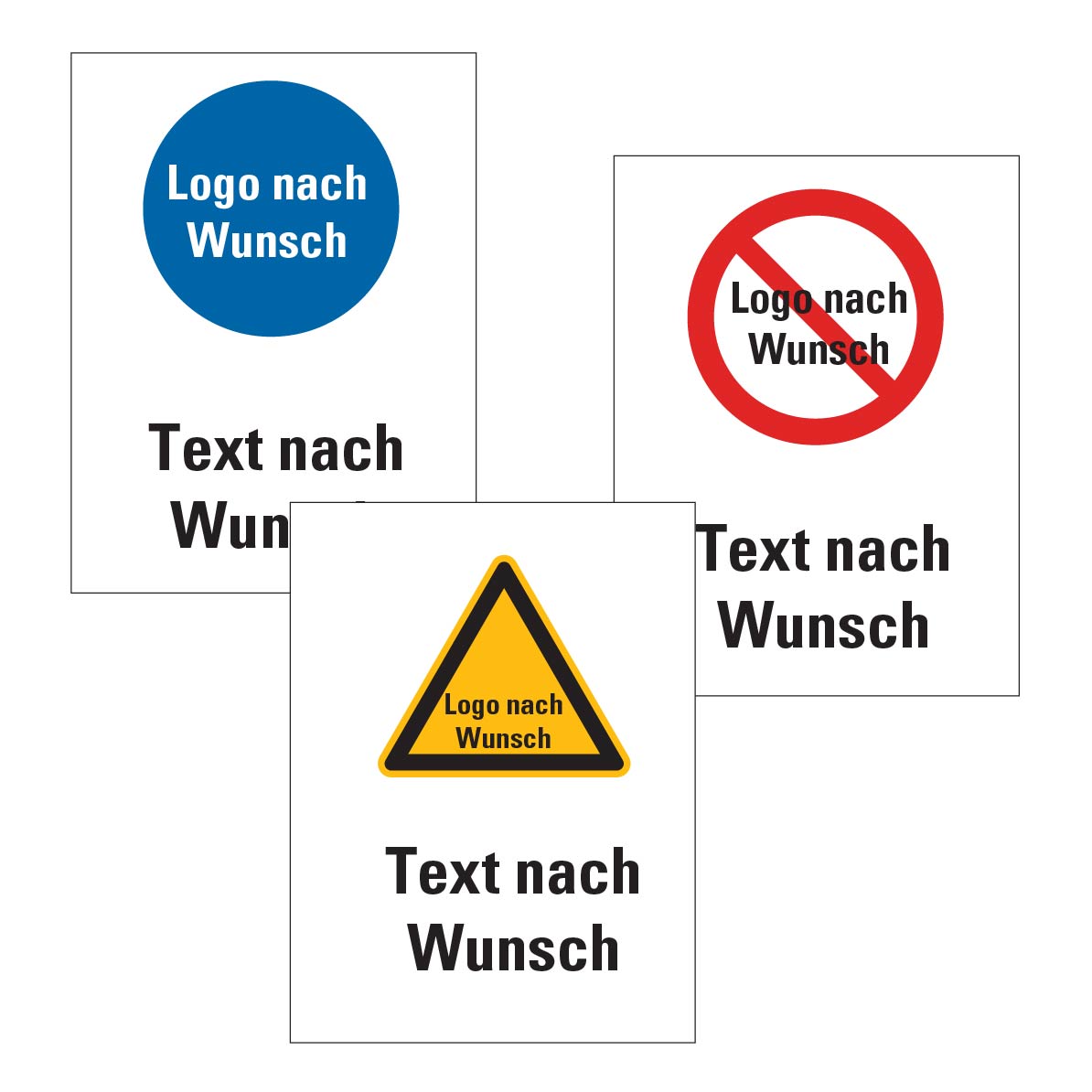 Kombischild Sonderanfertigung, Gebots-/Verbots-/Warnzeichen, R2, 300/450 mm