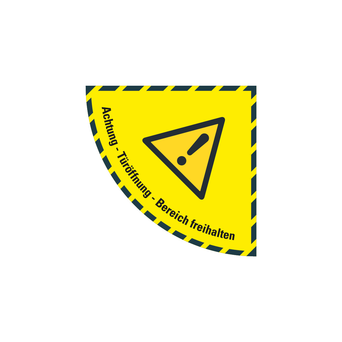 Bodenmarkierung Warnung, 6.W-603, 750/750  mm, Viertelkreis, FO mit Antirutschlaminat R10