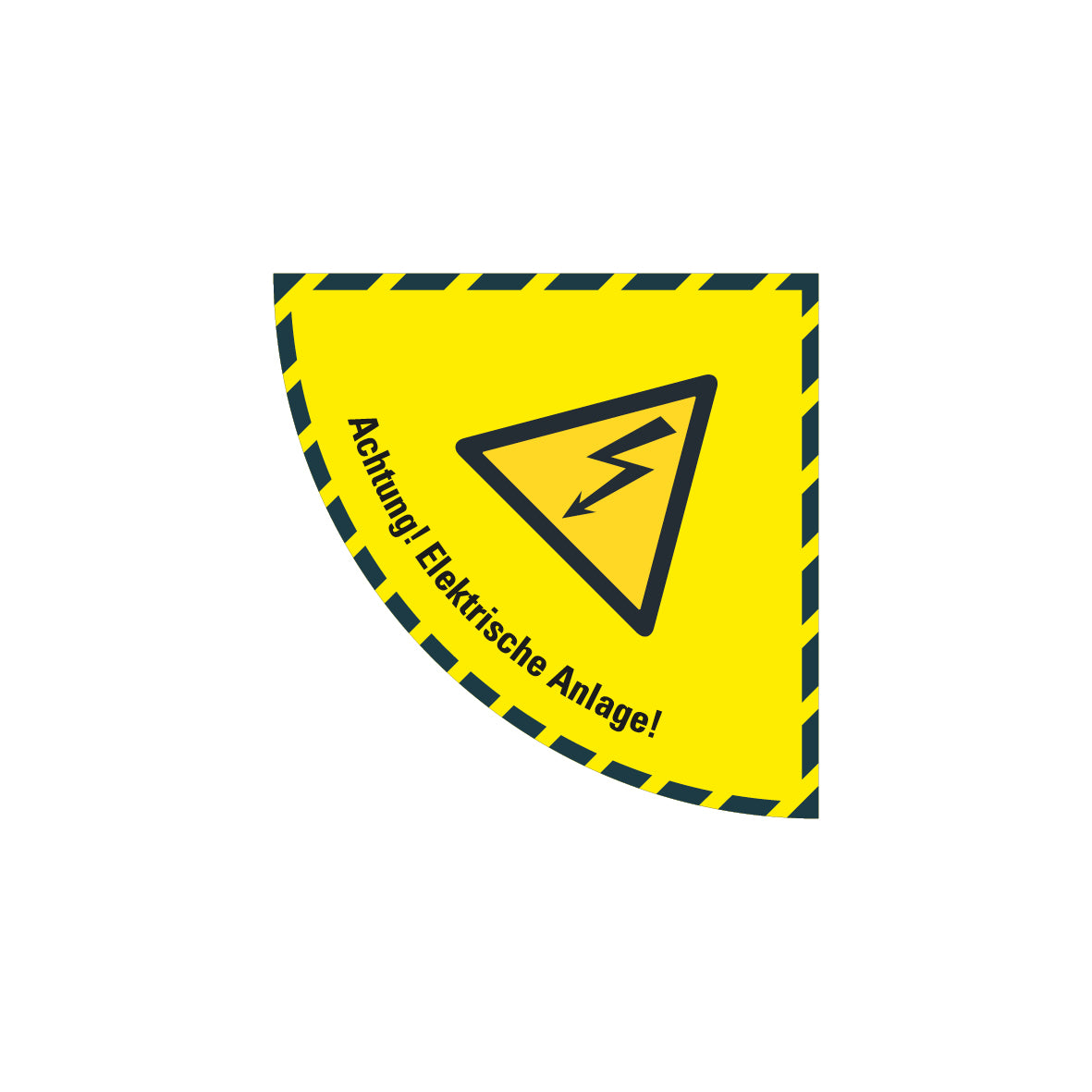 Bodenmarkierung Warnung, 6.W-604, 750/750  mm, Viertelkreis, FO mit Antirutschlaminat R10
