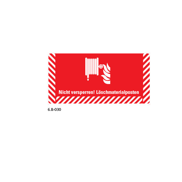 Bodenmarkierung Nicht versperren! Löschmaterialposten, 6.B-030, 900 x 450 mm, PF mit Antirutschlaminat R10