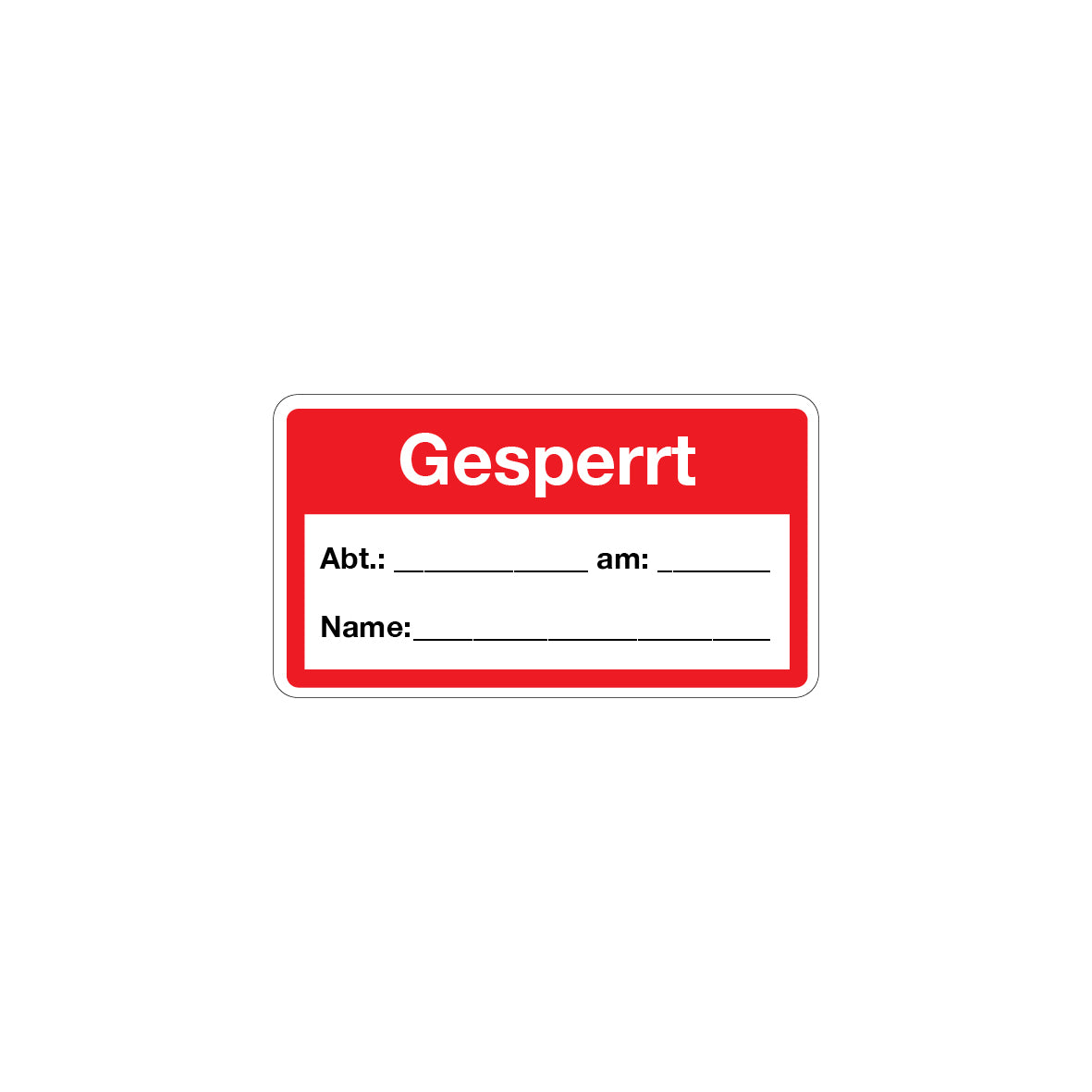 Qualitätskennzeichen, Gesperrt, 4.0277, Vinylgewebe selbstklebend, 64 x 30 mm, VE 48 Stk.