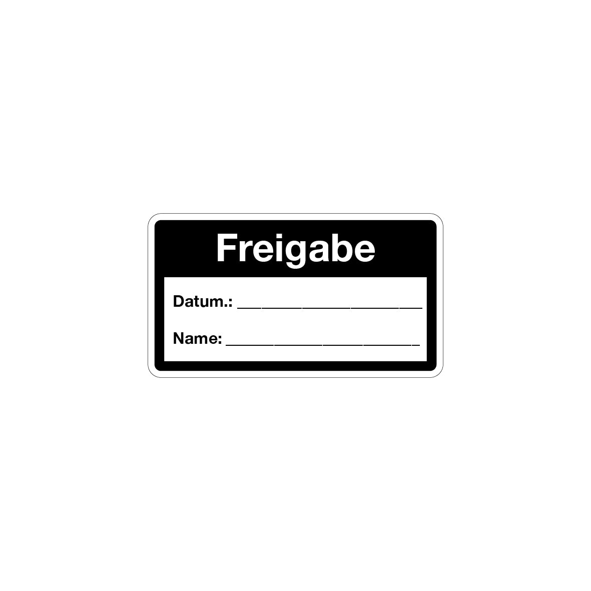 Qualitätskennzeichen, Freigabe, 4.0279, Vinylgewebe selbstklebend, 64 x 30 mm, VE 48 Stk.