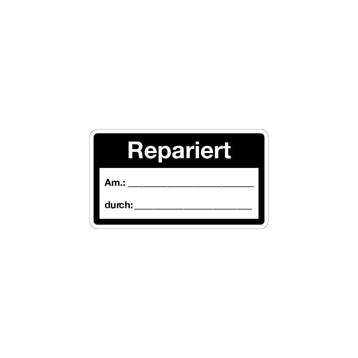 Qualitätskennzeichen, Repariert, 4.0280, Vinylgewebe selbstklebend, 64 x 30 mm, VE 48 Stk.