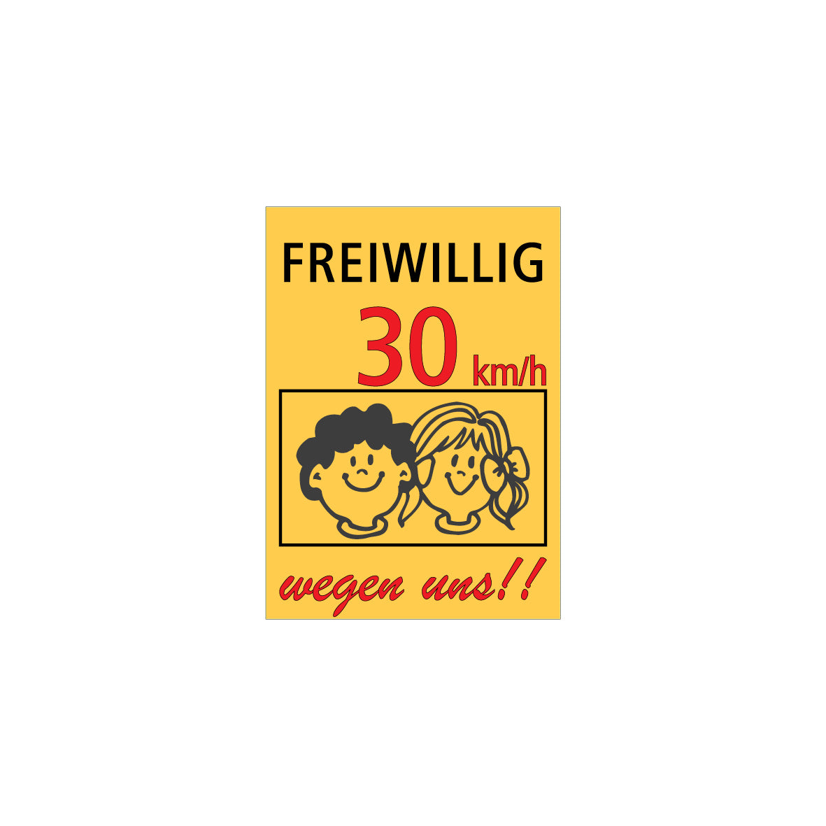 Kinder-Signal, Freiwillig “30” 7.0040, HIP, Grösse 50/70 cm, Aluminium 2 mm