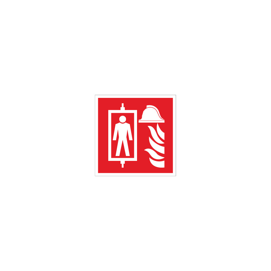6.B-010 Feuerwehraufzug, Brandschutzzeichen,  ISO, PM-102, 50/50 mm