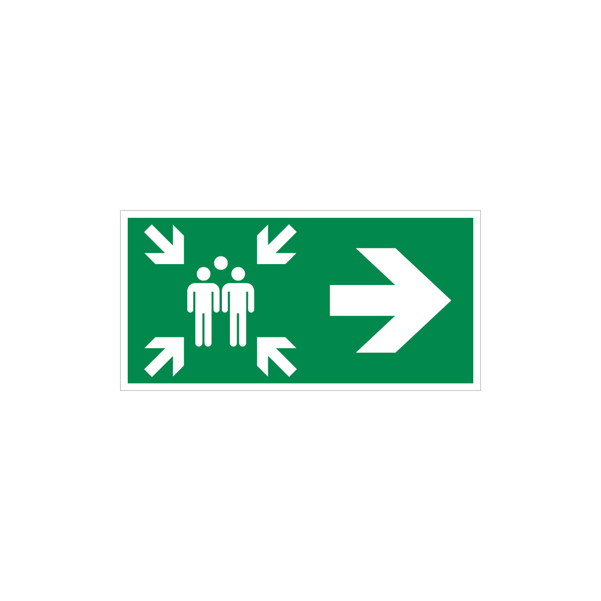 6.R-051 Sammelstelle rechtsweisend, Rettungszeichen, praxisorientiert