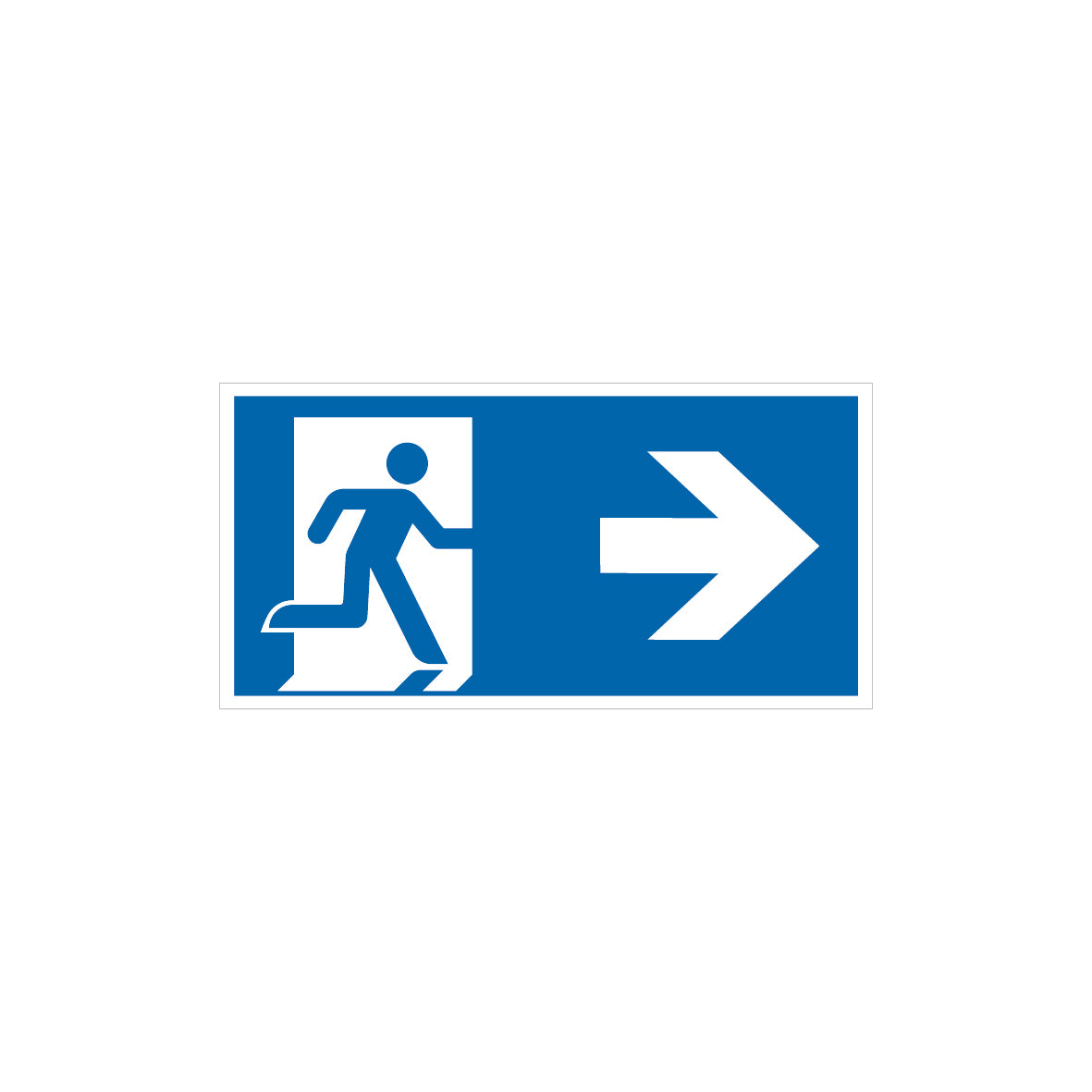 6.R-072 Rettungsweg/Notausgang rechts, Rettungszeichen blau, ISO