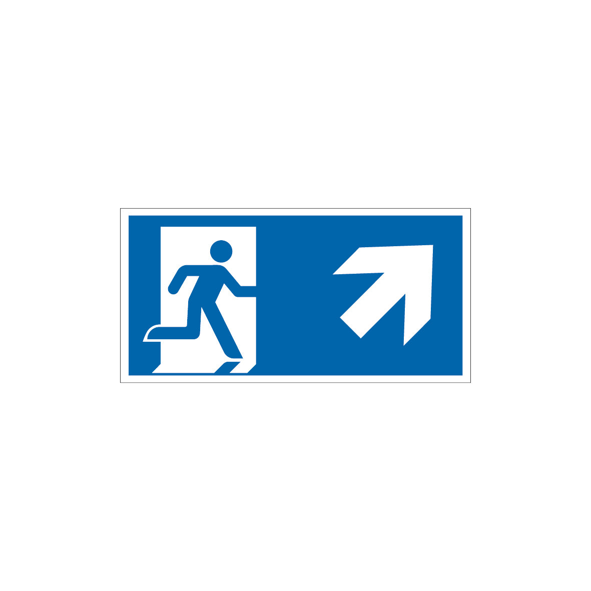6.R-076 Rettungsweg/Notausgang rechts aufwärts, Rettungszeichen blau, ISO