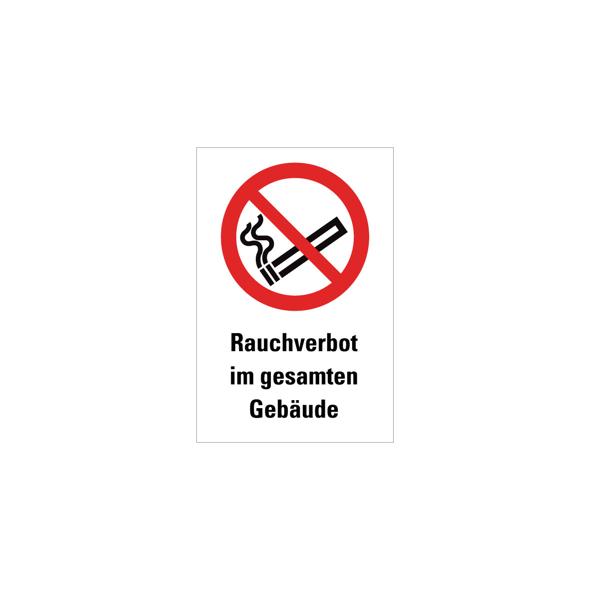 6.V-101 Kombischild, Rauchen verboten im gesamten Gebäude, Verbotszeichen, ISO
