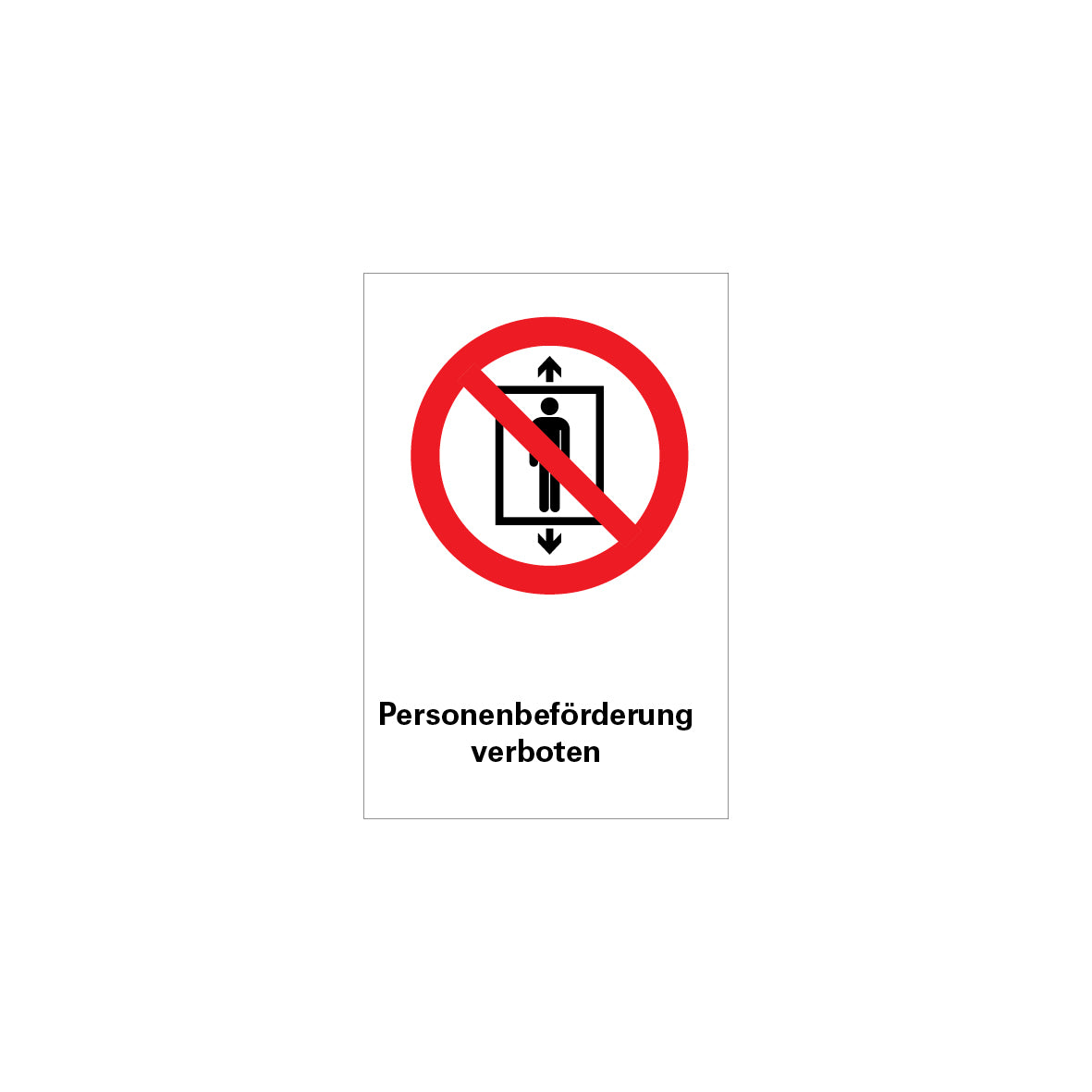 6.V-121 Kombischild, Personalbeförderung verboten, Verbotszeichen, ISO