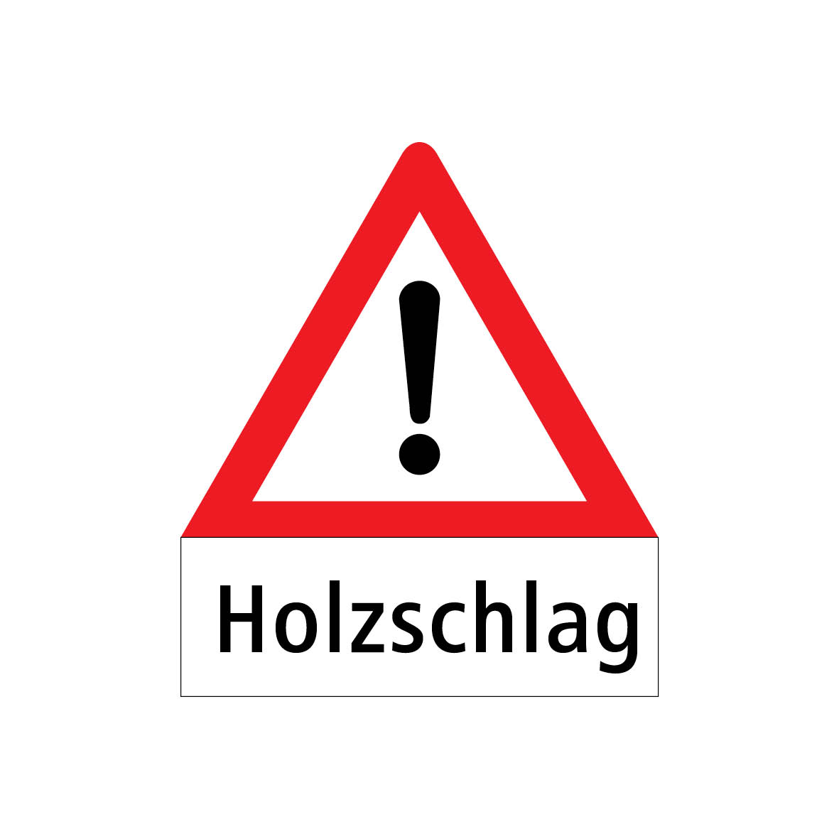 7.G-001 Andere Gefahren Holzschlag, Gefahrensignal Kombi, 90/90/90+30 cm