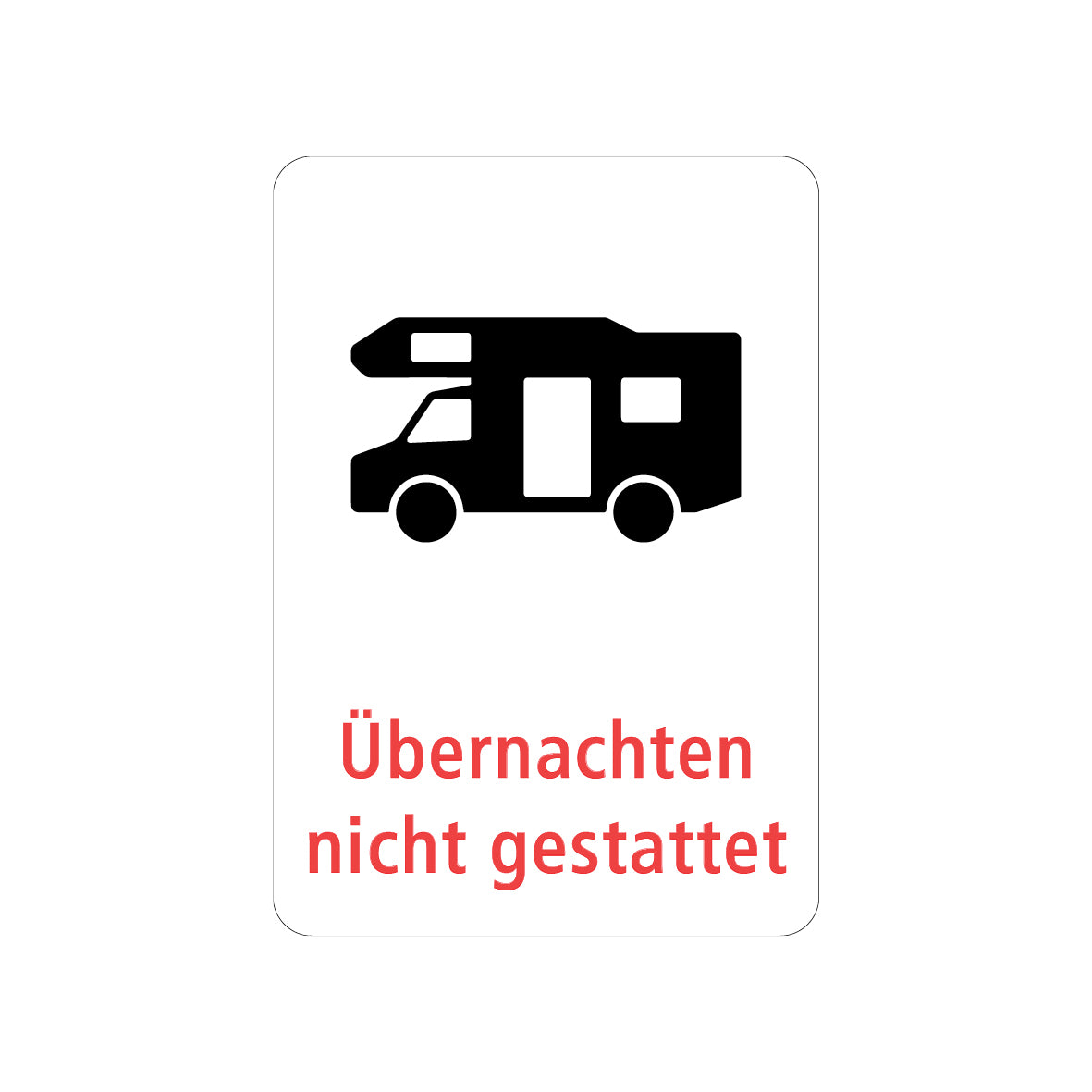 Kombisignal Vorschriftssignal, Alu 2 mm, Camper Übernachten nicht gesstattet