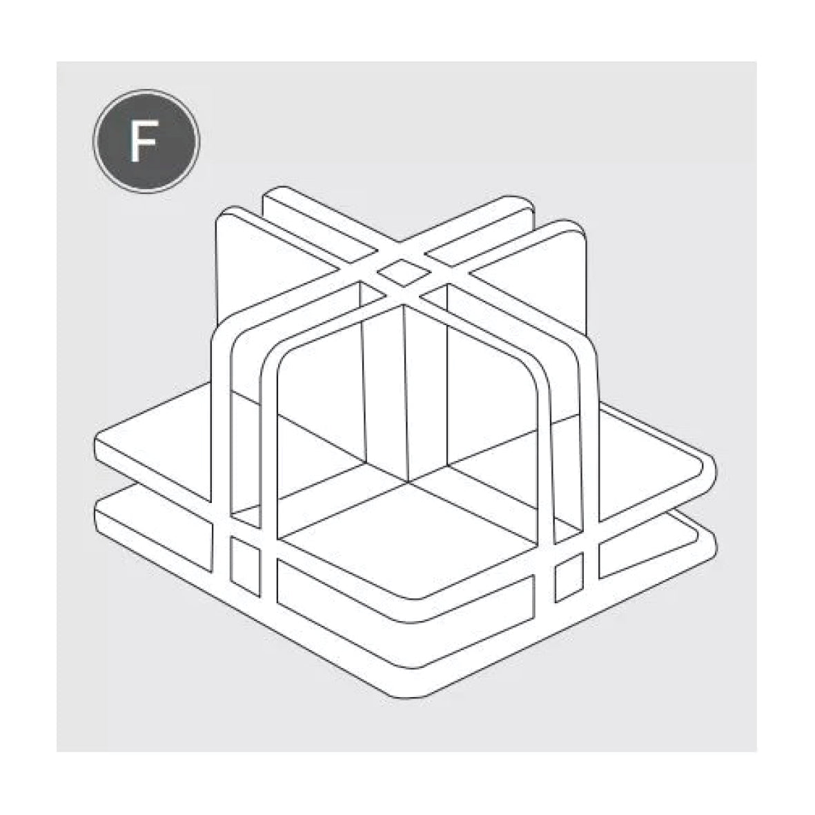 Eckverbinder, fisso connector F, Polycarbonat, VE 10 Stk.
