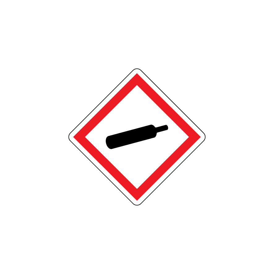 GHS-04 Komprimierte Gase, Achtung, Gefahrenstoffkennzeichen, GHS, auf Rolle