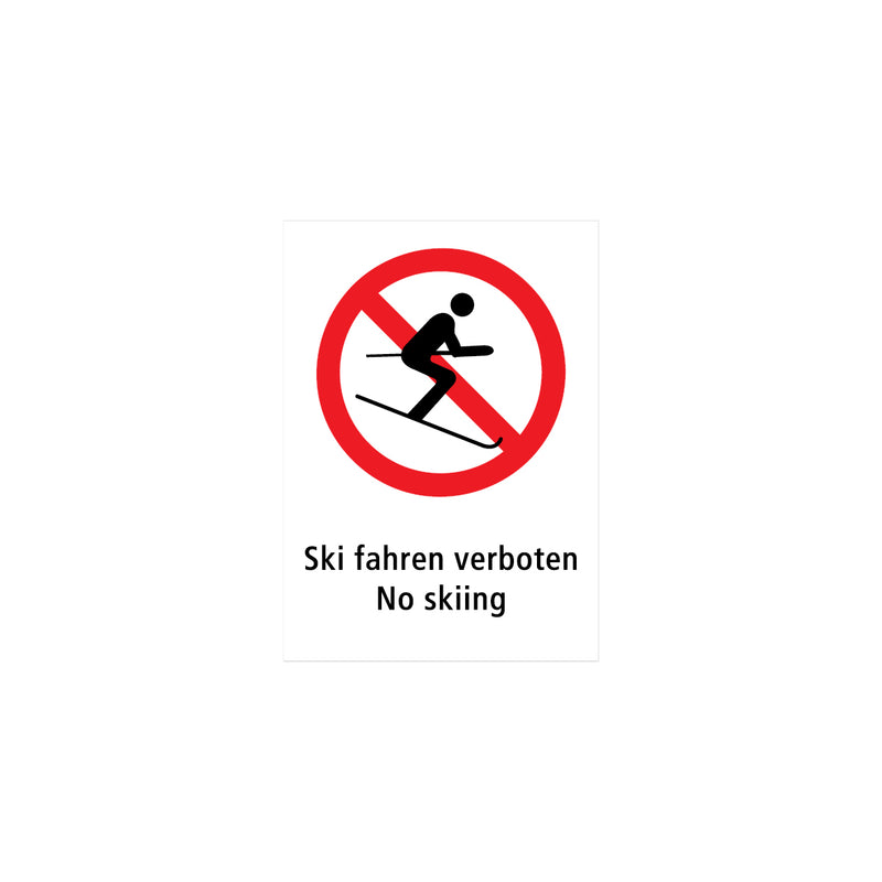 Verbotstafel nach Ö-Norm, 1.0342, Ski fahren verboten...  50/70 cm, Alu Composite 3 mm
