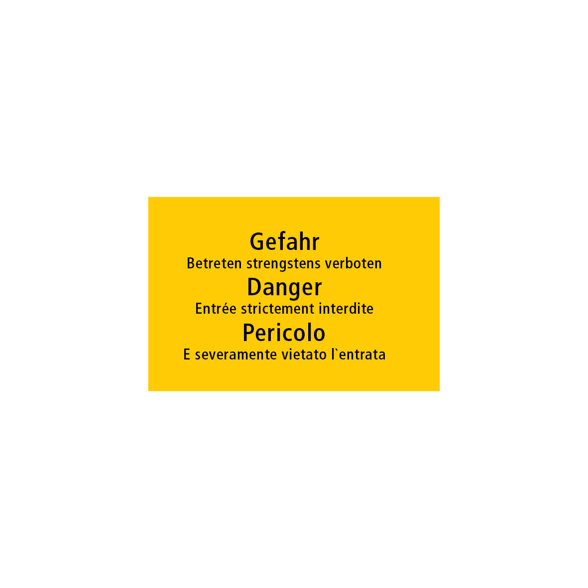 Baustellentafel, Gefahr Betreten strengstens verboten, 60/40 cm, gelb/schwarz, EG, 7.0166