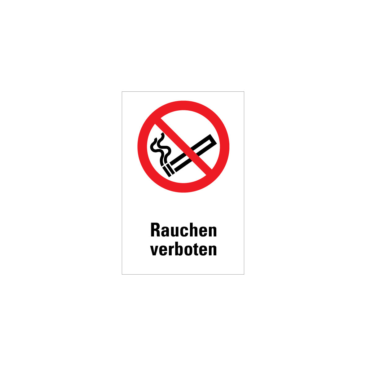 6.V-100 Kombischild Rauchen verboten, Verbotszeichen, ISO, FO-A, 200/300 mm