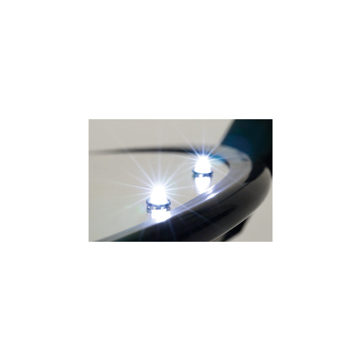 Kontrollspiegel Inspection, Acryl, 20/40 cm, mit 6 LED-Leuchten und Rädern