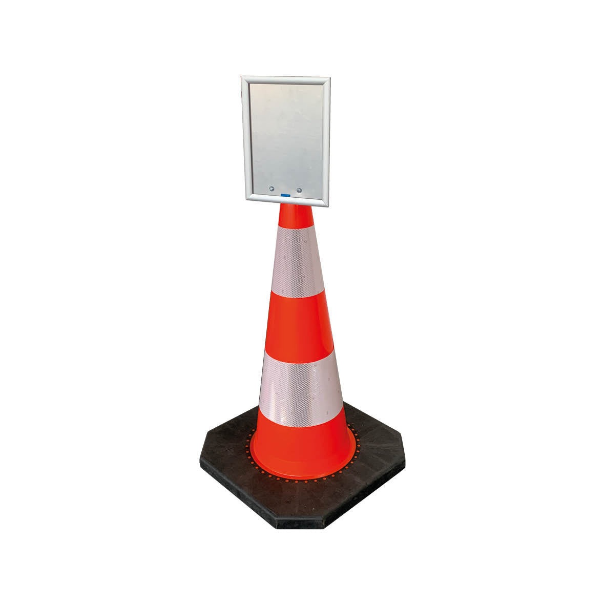 Leitkegel Zubehör, Klapprahmen A4 hoch, für Leitkegel, 20 mm Alu-Rahmen mit Alu-Rücken