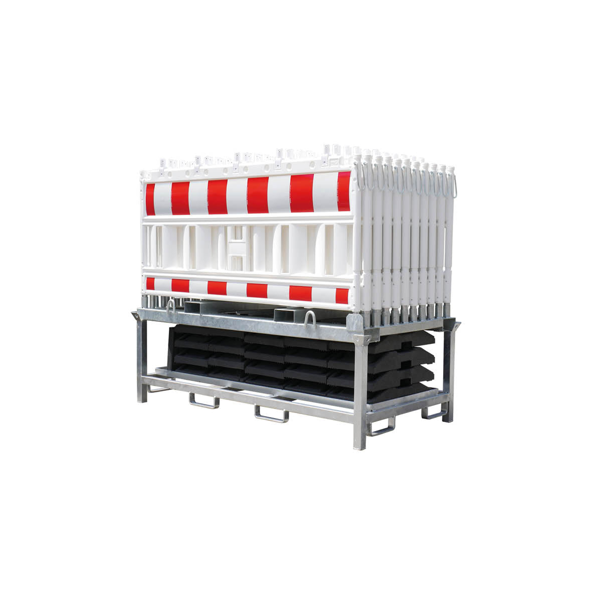 Absperrgitter-Set 2, R1-rot-weiss, ohne Lampenhalter, Set 20 Stk. 200/100/5 cm, 1035 kg