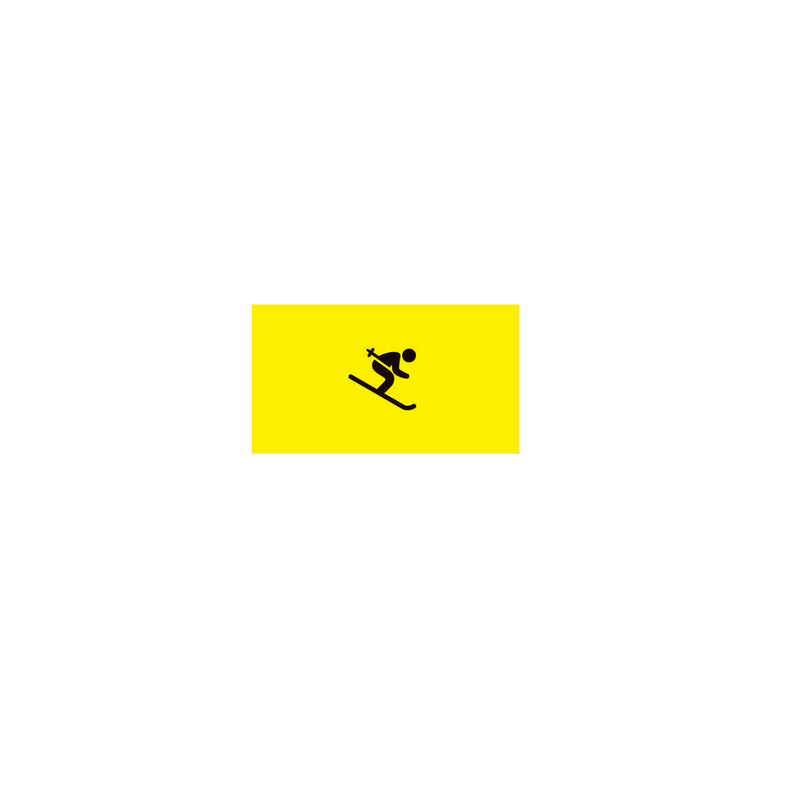 SKUS Gefahrensignal, 1.0012, fluoreszierend gelb, Logo Skifahrer, 40/20 cm, Alu Composite 3 mm