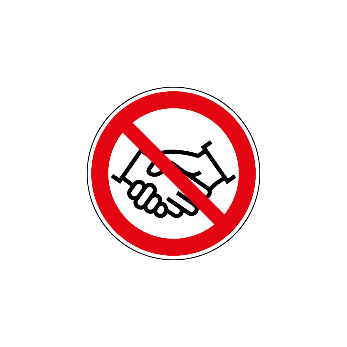 6.V-969 Hände schütteln verboten, Verbotszeichen, Praxisbewährt