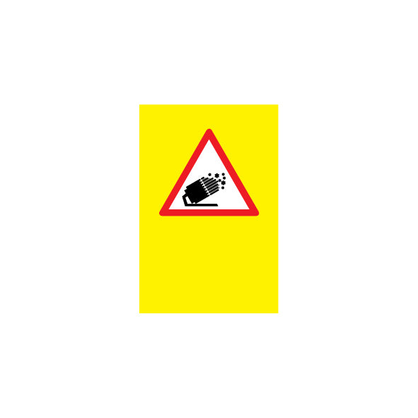 SKUS Gefahrensignal, 1.0019, fluoreszierend gelb, Logo Schneekanone, 40/60 cm, Alu Composite 3 mm