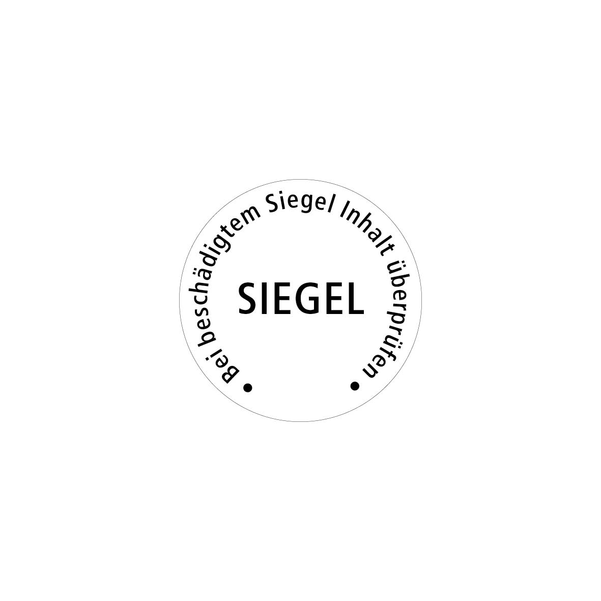 Sicherheitssiegel 4.0103, FO-F, weiss/schwarz, "SIEGEL-Bei beschädigtem Siegel Inhalt überprüfen"