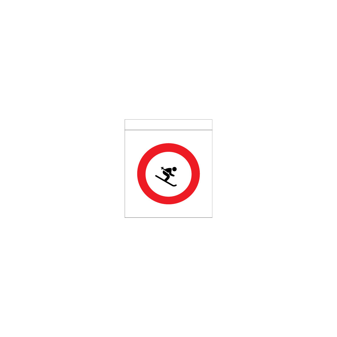 Einzelflagge gelocht, 1.0352, Skifahren verboten, 25/27.5 cm, gelocht für Seileinzug