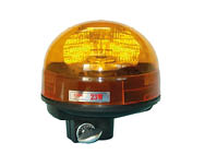 Energiesparende Rundumleuchte 23 Watt mit starrem Sockel, H 125 mm, ø 128 mm, 12 V, gelb